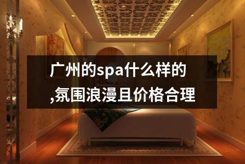 广州的spa什么样的,氛围浪漫且价格合理